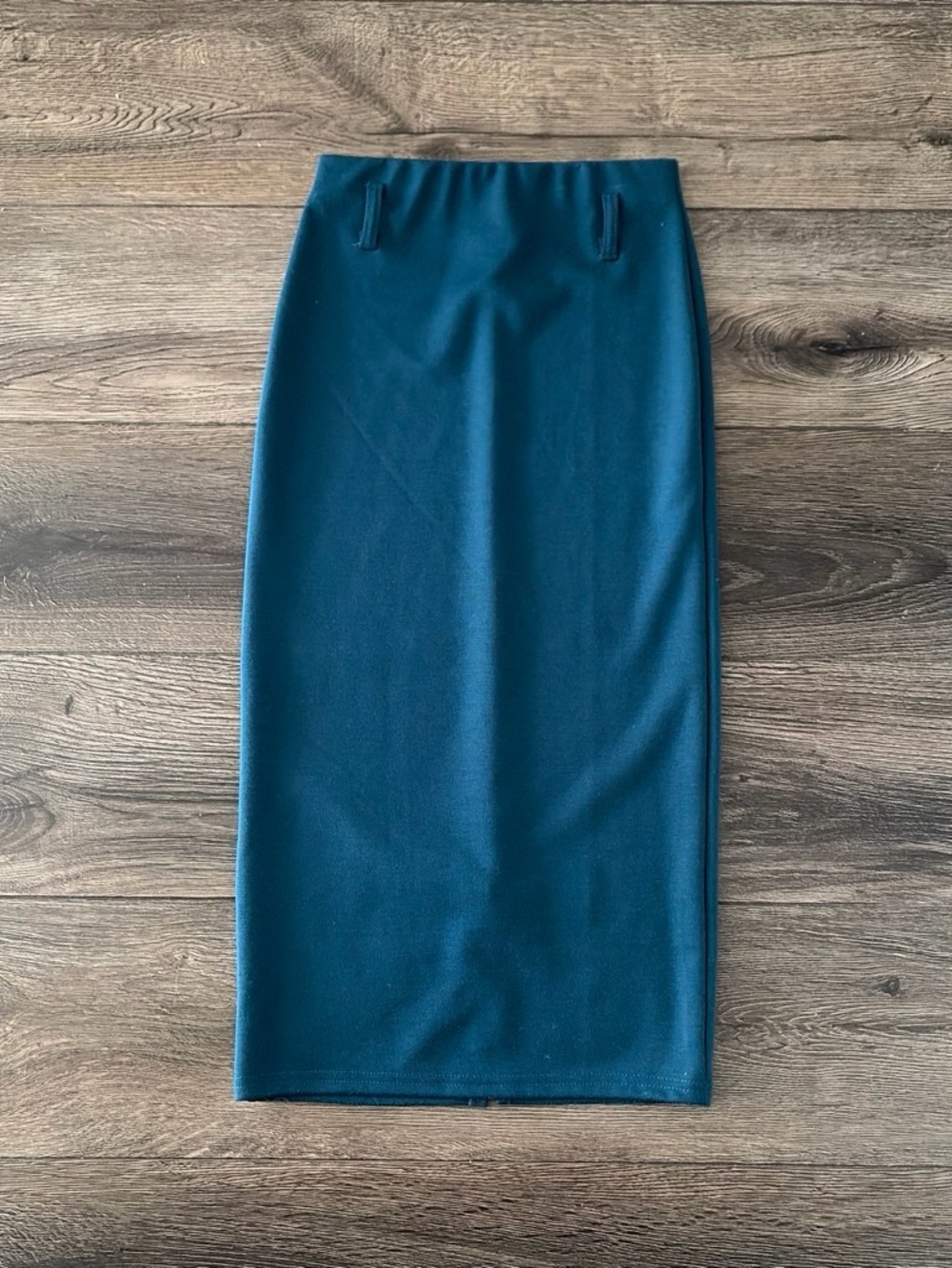 Dinamit Teal Blue Elastic Waist Midi Bodycon Pencil Skirt S